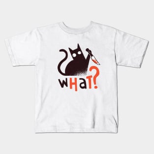 Halloween Cat shirt, Cat Holding Knife T-Shirt, Kids T-Shirt